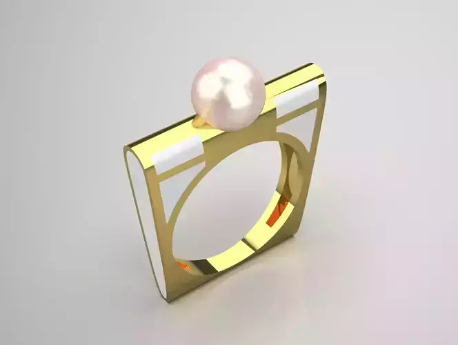 pearl minimal gold ring pr0067