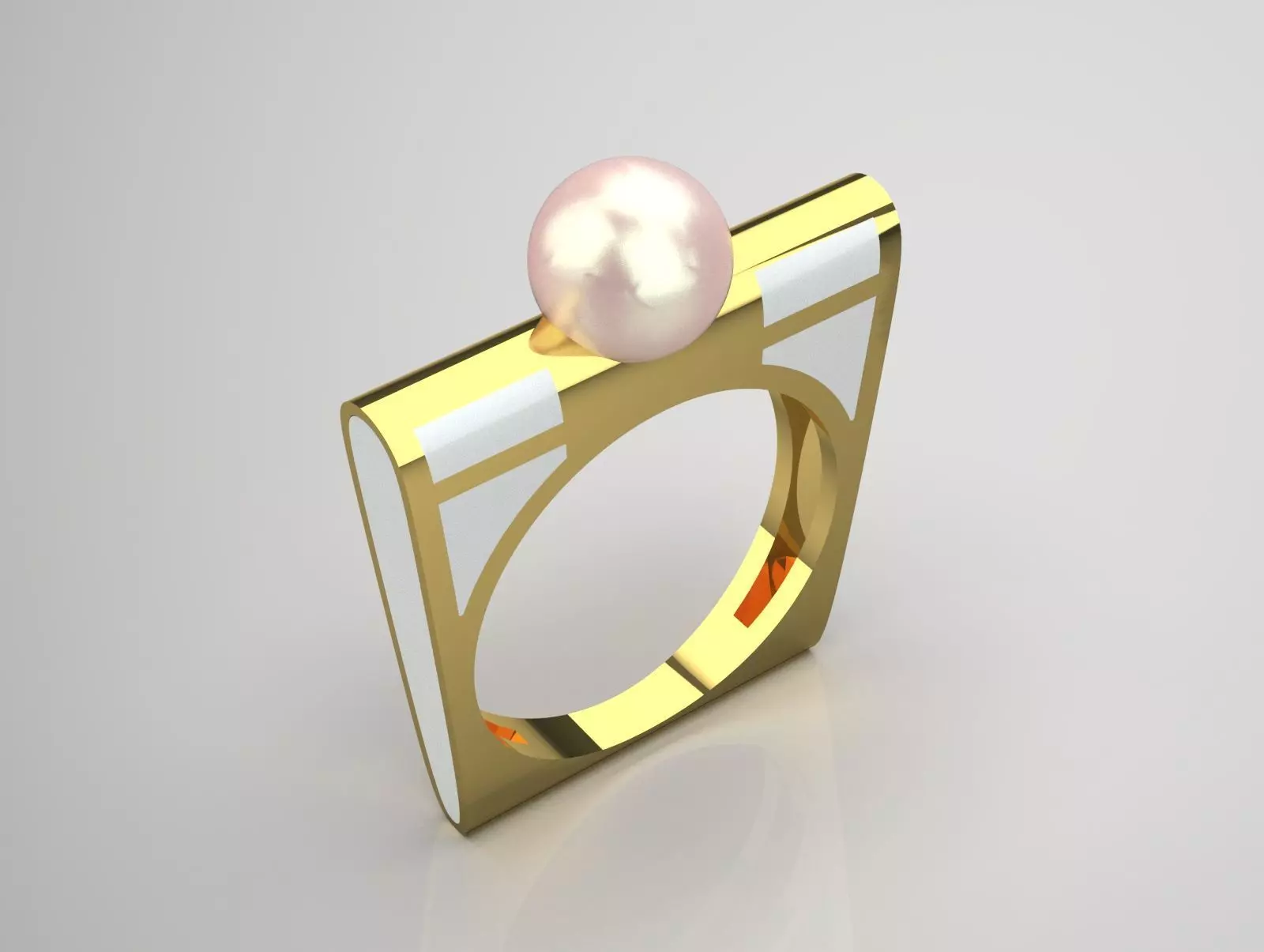 pearl minimal gold ring pr0067 3D print model