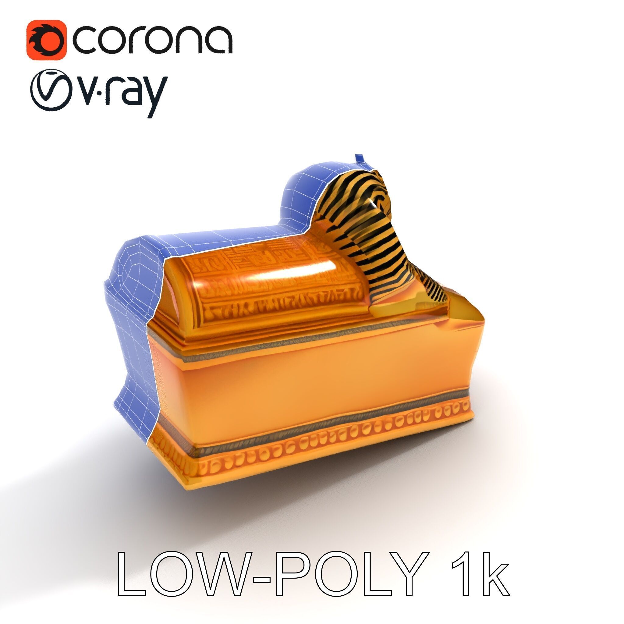 Ancient Egyptian Sarcophagus Model Pack Low-poly 3D model_9