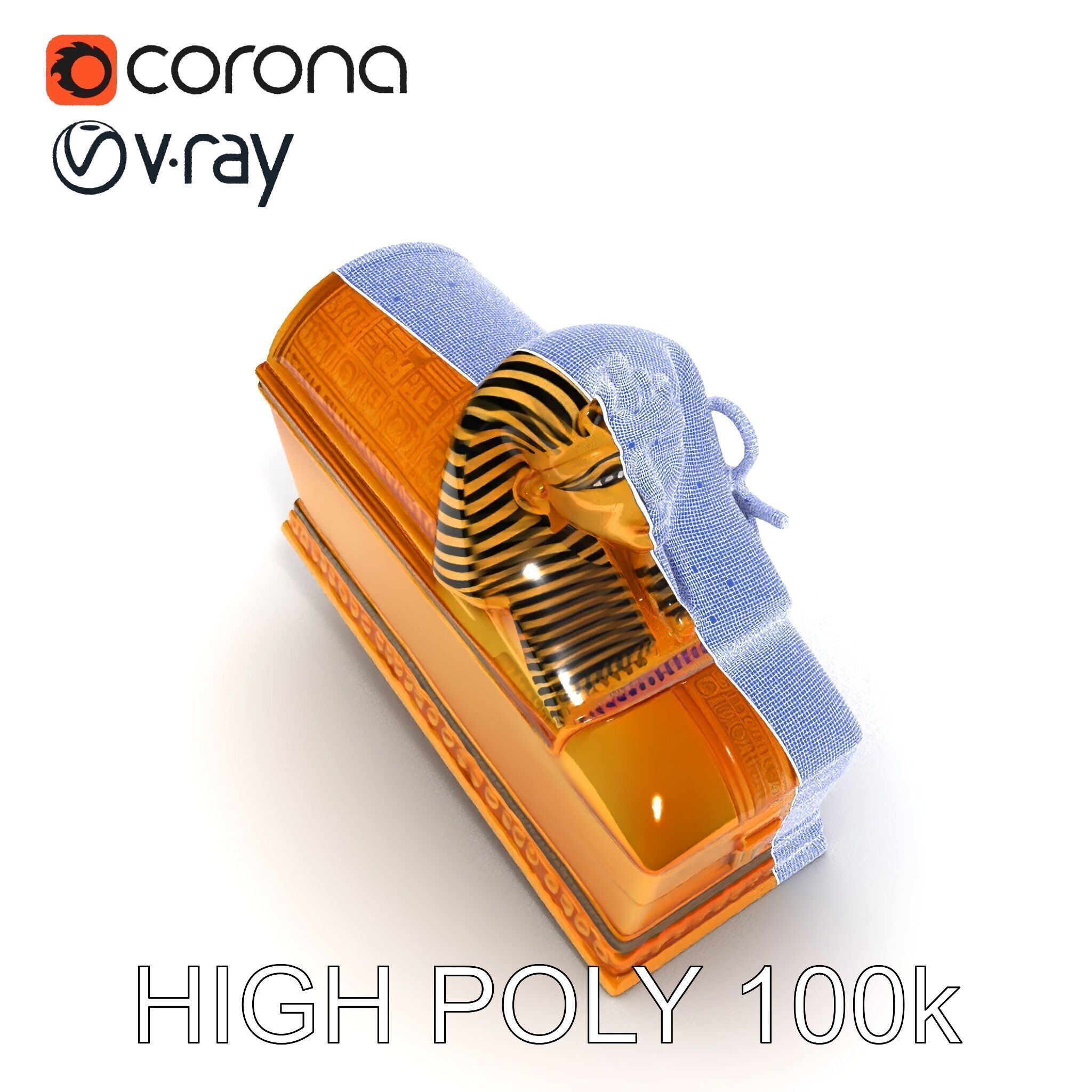 Ancient Egyptian Sarcophagus Model Pack Low-poly 3D model_28