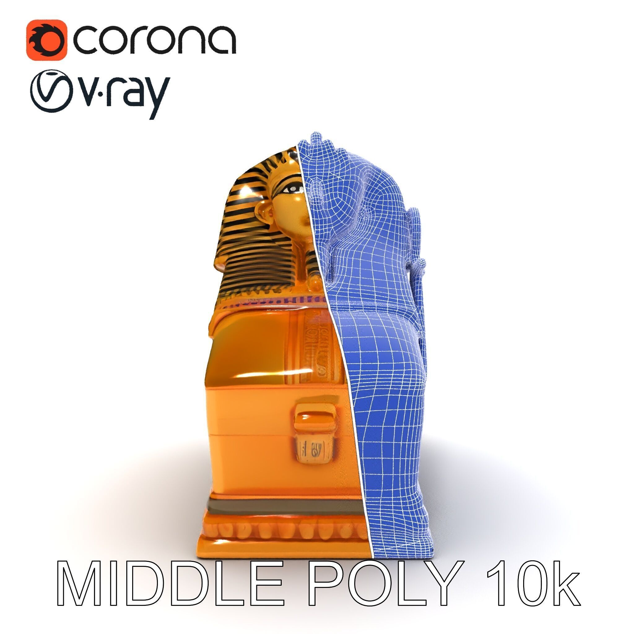 Ancient Egyptian Sarcophagus Model Pack Low-poly 3D model_8