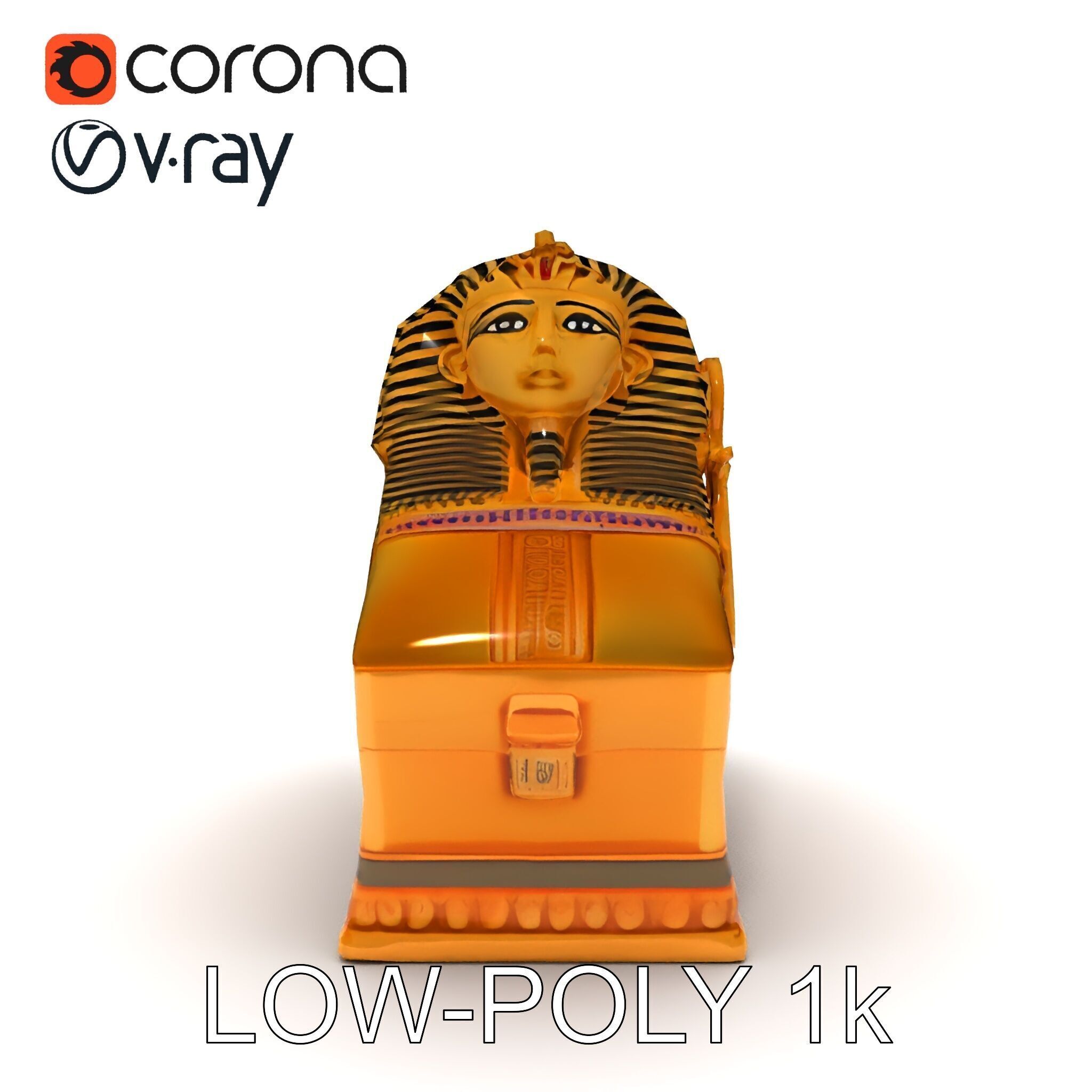 Ancient Egyptian Sarcophagus Model Pack Low-poly 3D model_19