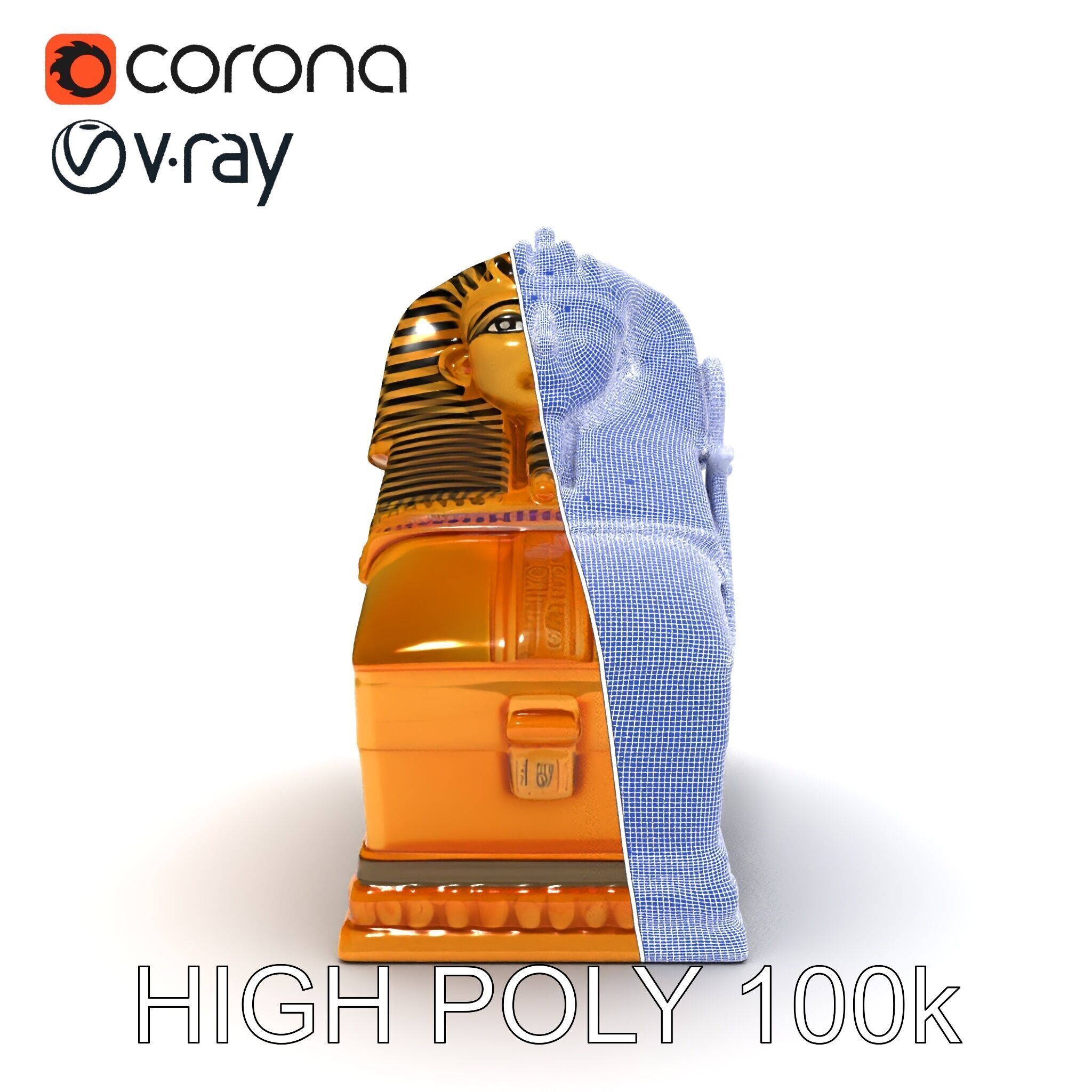 Ancient Egyptian Sarcophagus Model Pack Low-poly 3D model_25