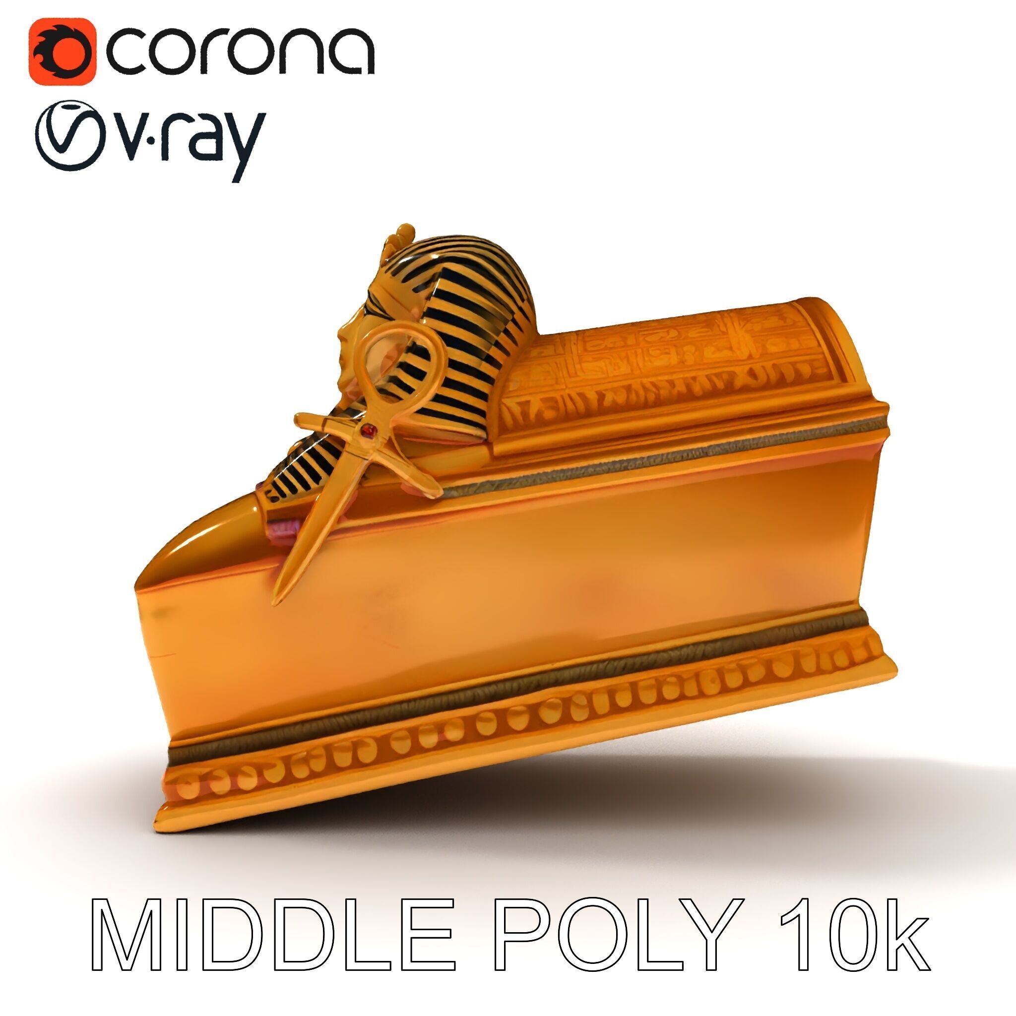 Ancient Egyptian Sarcophagus Model Pack Low-poly 3D model_20