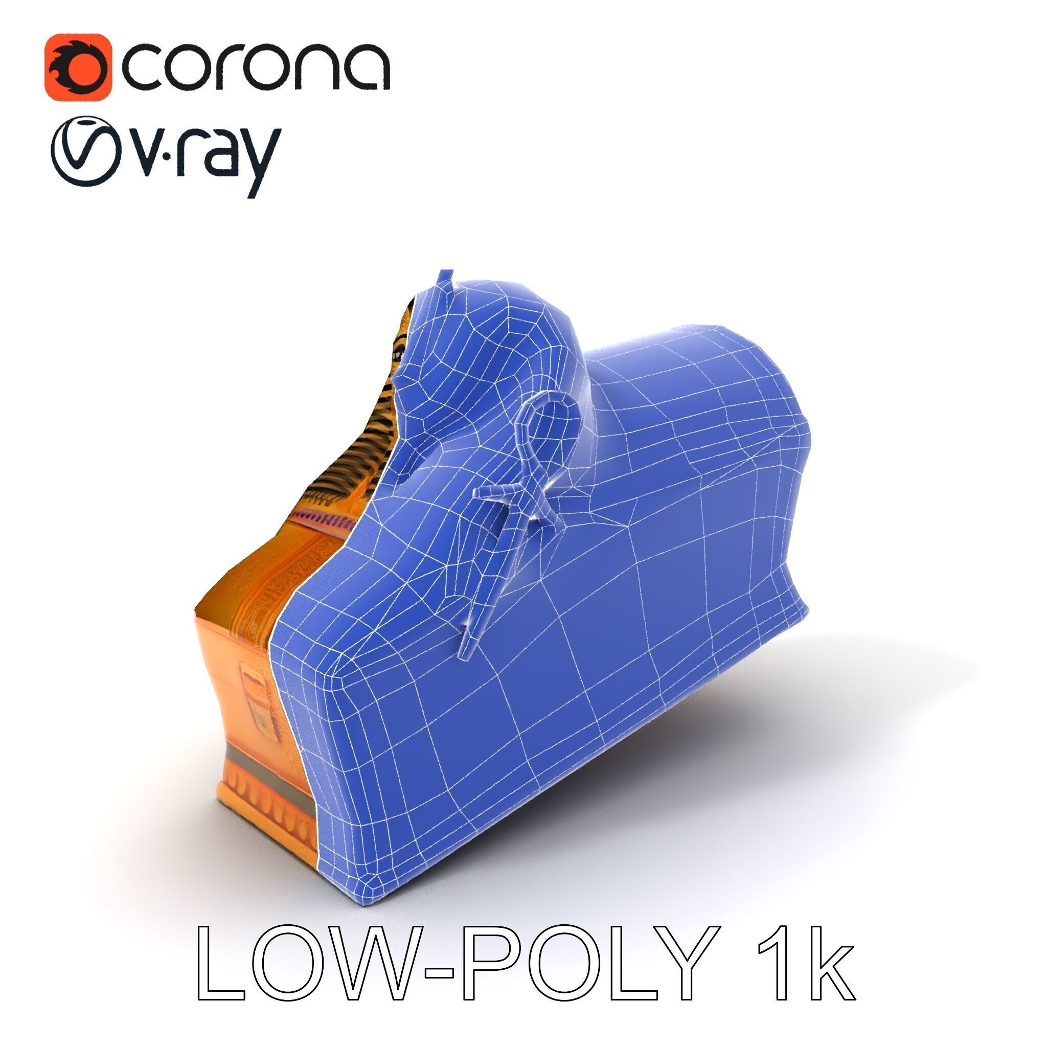 Ancient Egyptian Sarcophagus Model Pack Low-poly 3D model_7