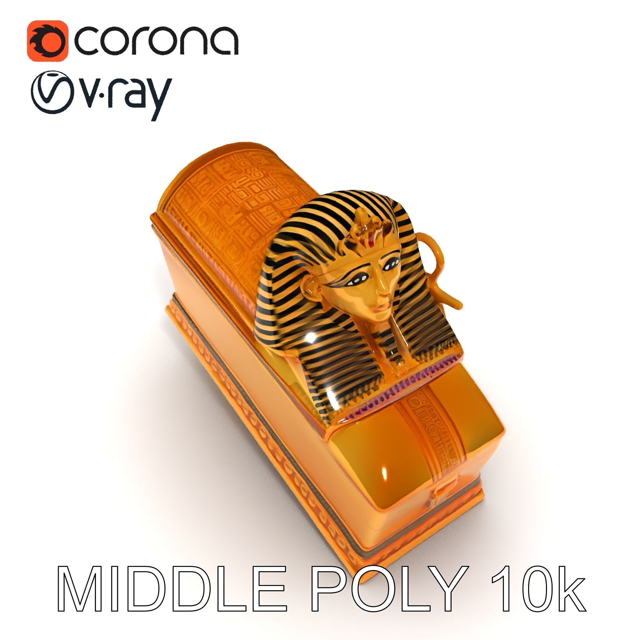 Ancient Egyptian Sarcophagus Model Pack Low-poly 3D model_6