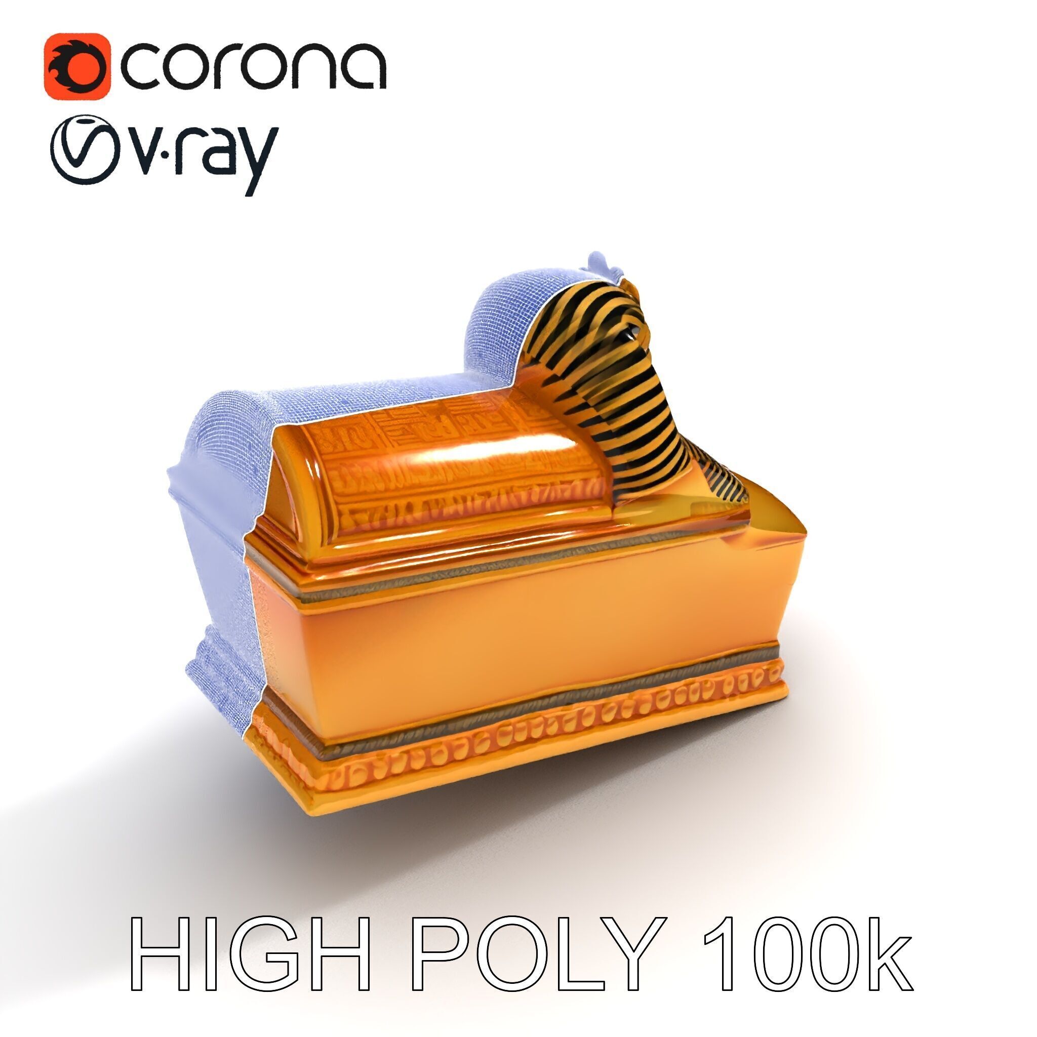 Ancient Egyptian Sarcophagus Model Pack Low-poly 3D model_22