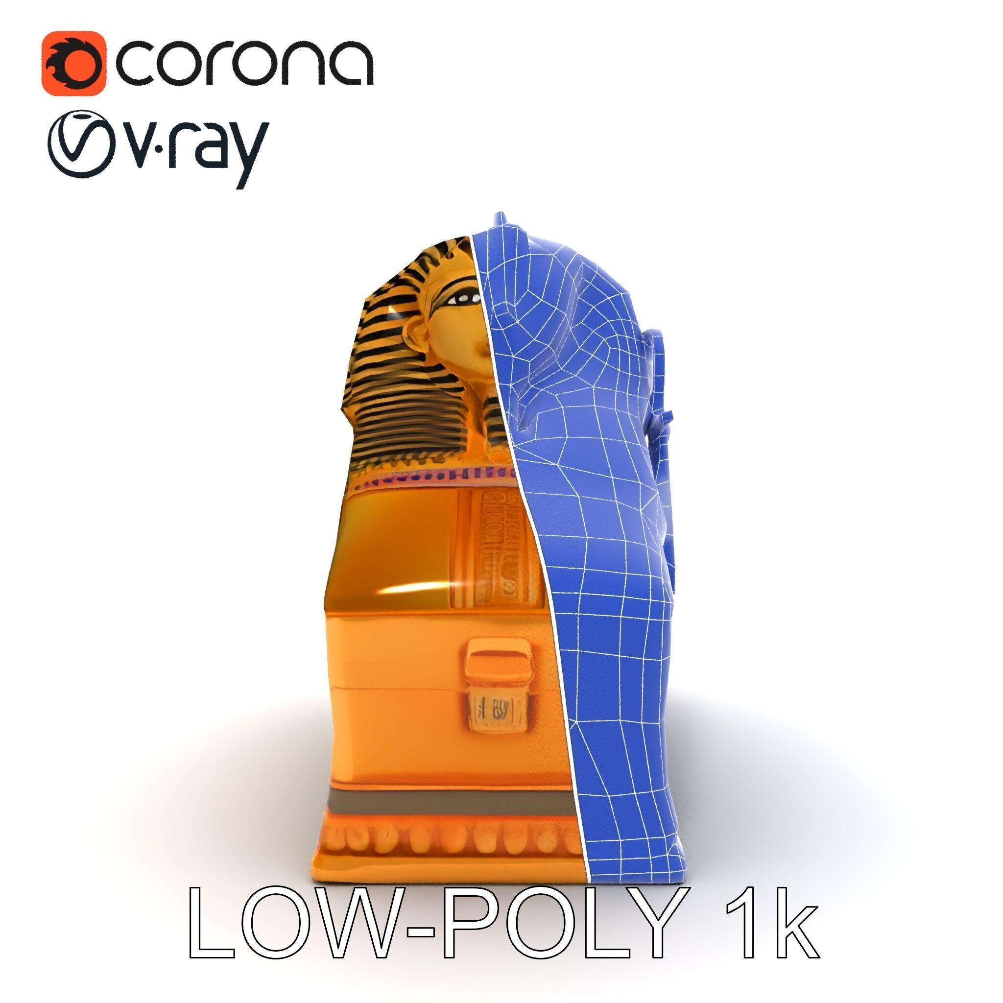 Ancient Egyptian Sarcophagus Model Pack Low-poly 3D model_21