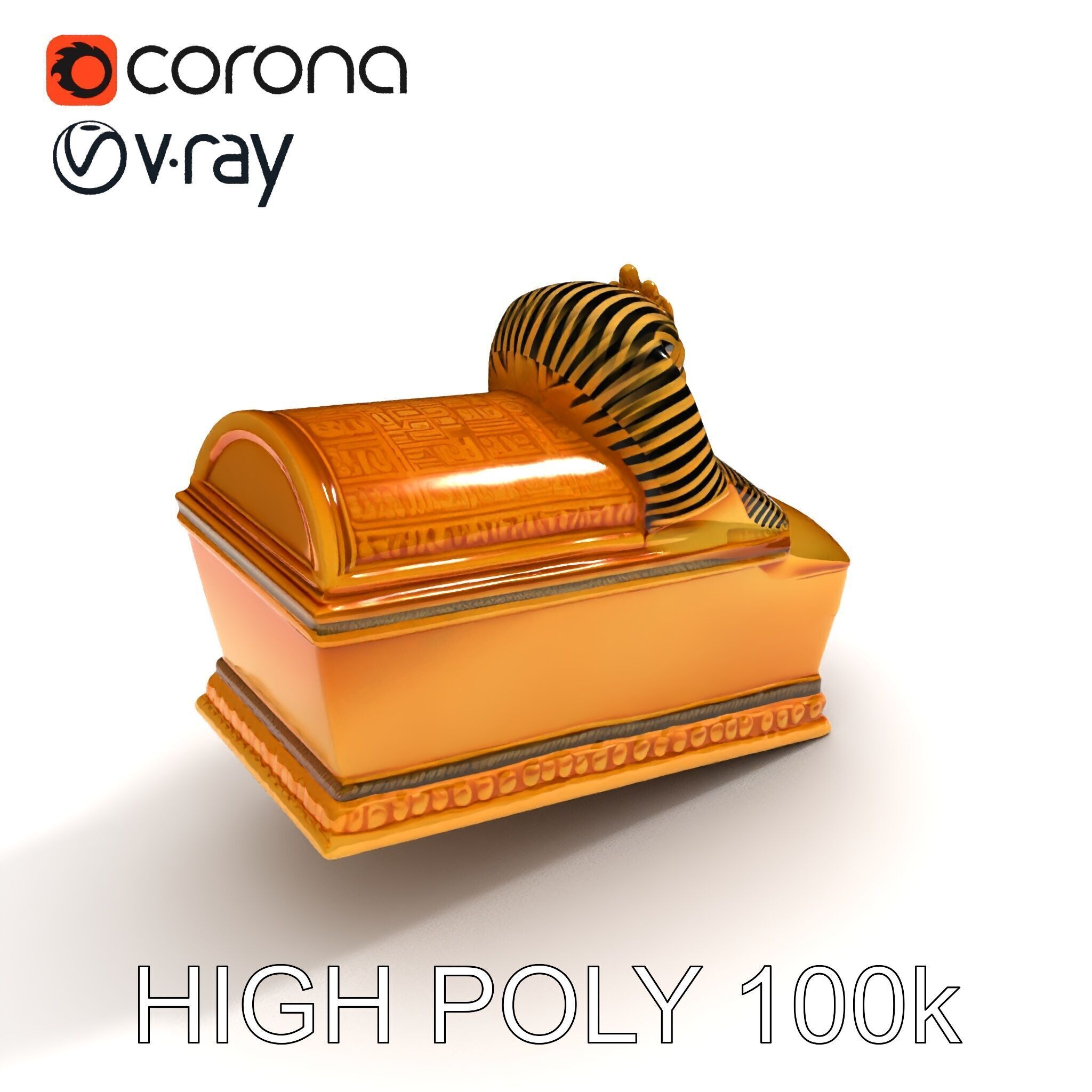 Ancient Egyptian Sarcophagus Model Pack Low-poly 3D model_31