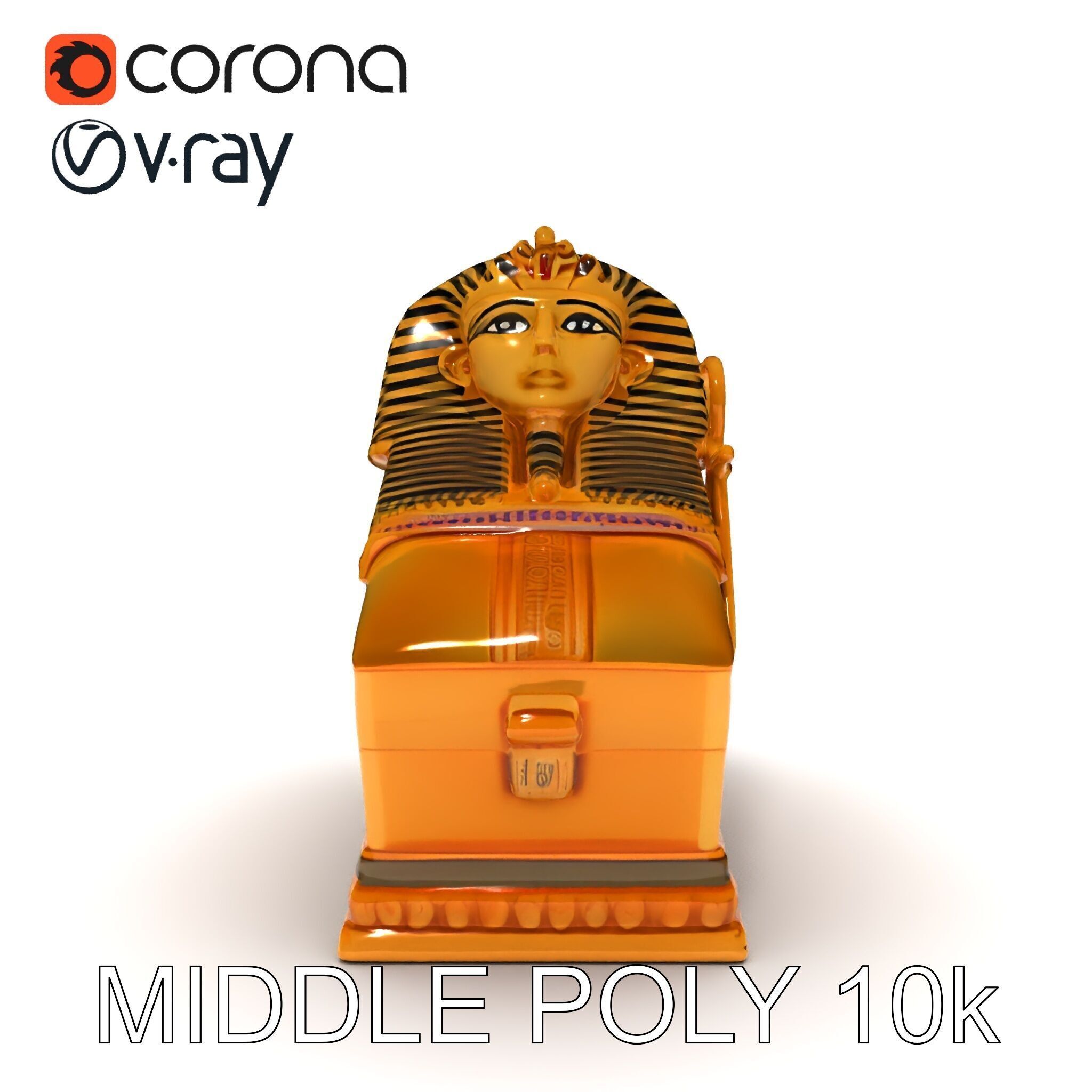 Ancient Egyptian Sarcophagus Model Pack Low-poly 3D model_26