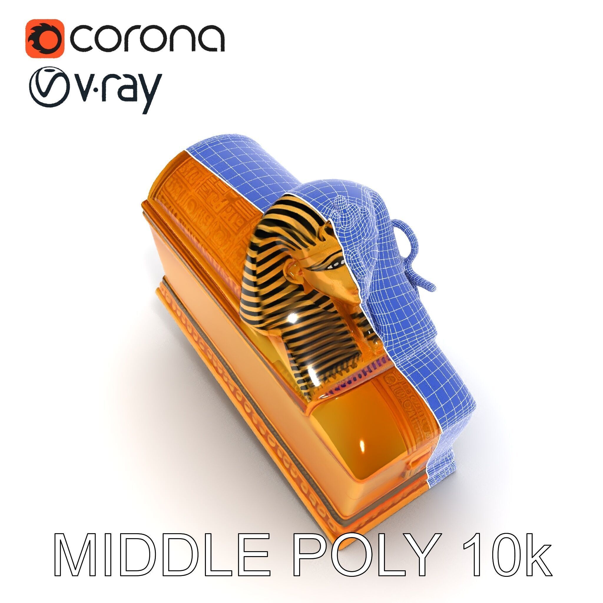 Ancient Egyptian Sarcophagus Model Pack Low-poly 3D model_18