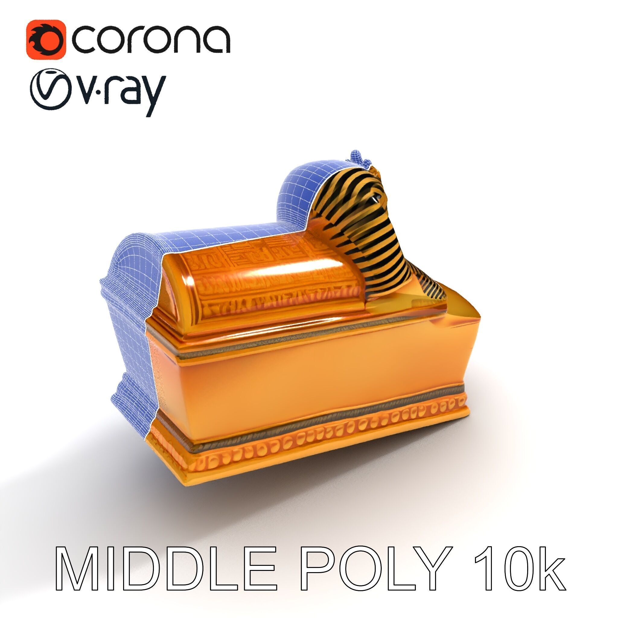 Ancient Egyptian Sarcophagus Model Pack Low-poly 3D model_29