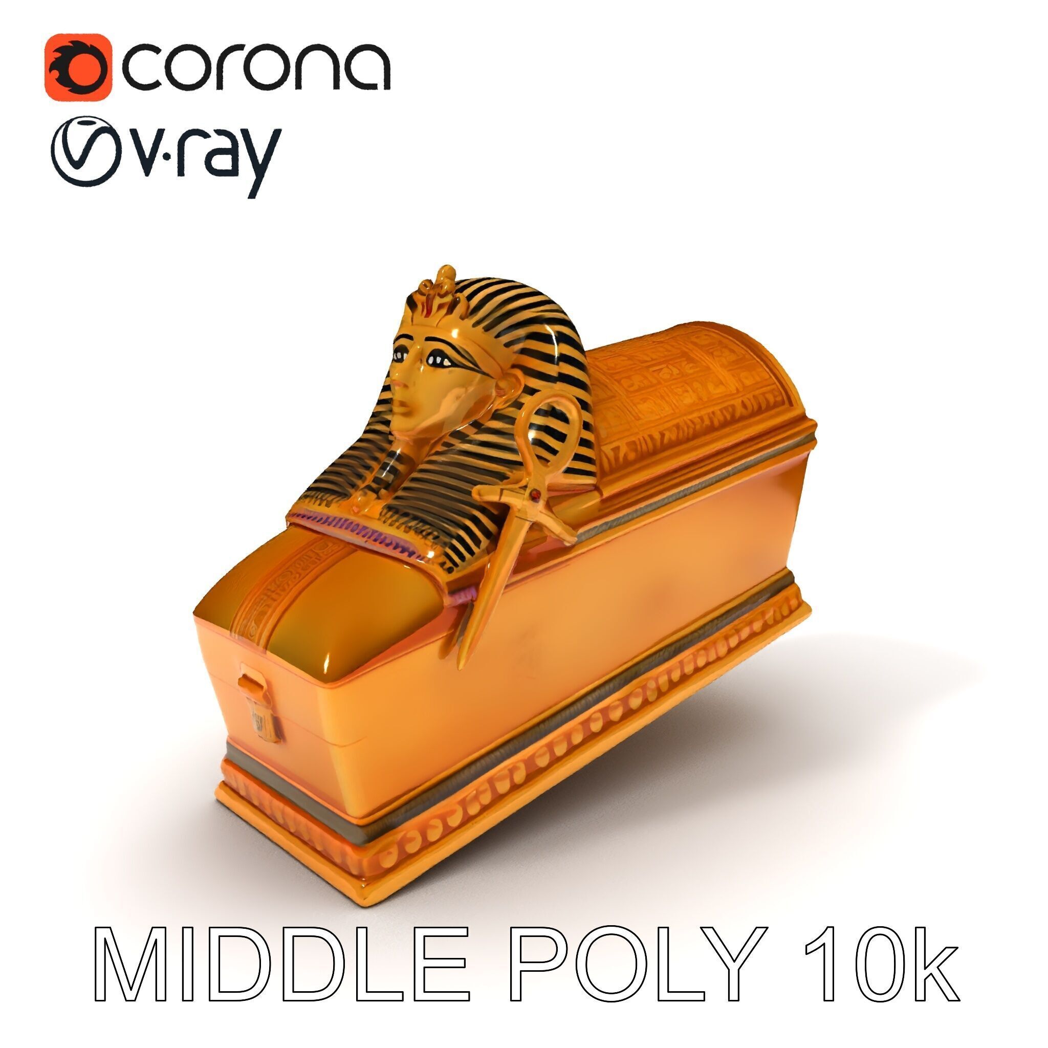 Ancient Egyptian Sarcophagus Model Pack Low-poly 3D model_11