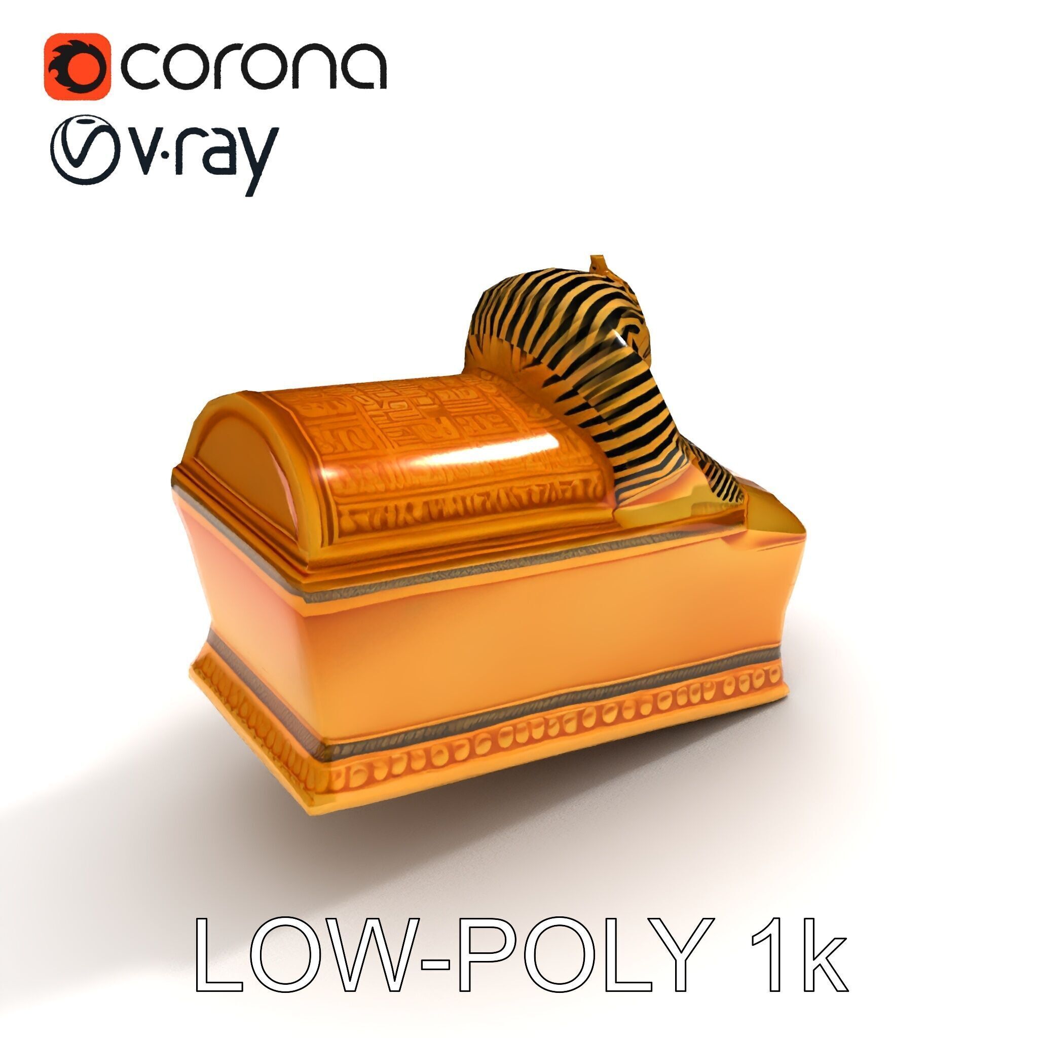 Ancient Egyptian Sarcophagus Model Pack Low-poly 3D model_27