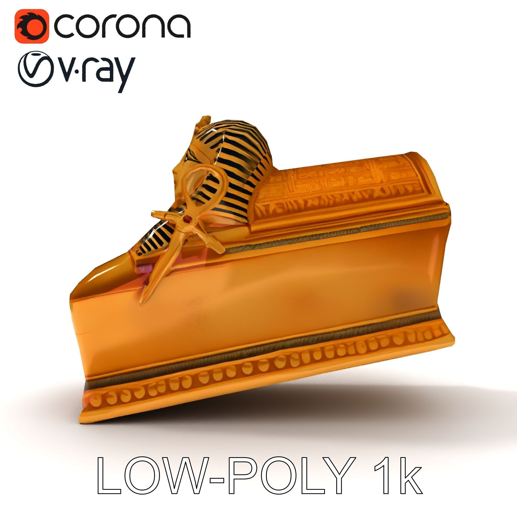 Ancient Egyptian Sarcophagus Model Pack Low-poly 3D model_33