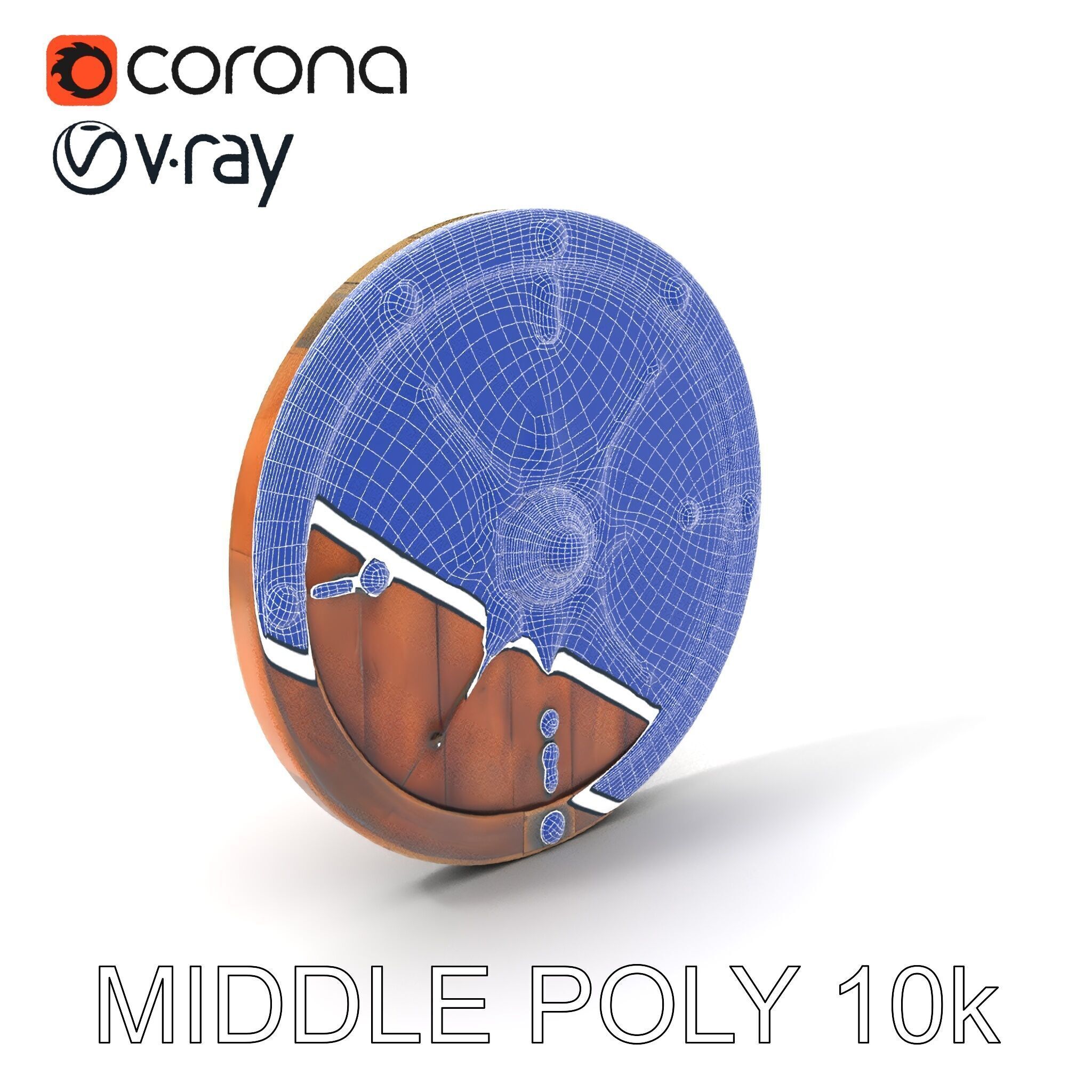 Medieval Round Shield Model Pack with Detailed Wood Texture Low-poly 3D model_26