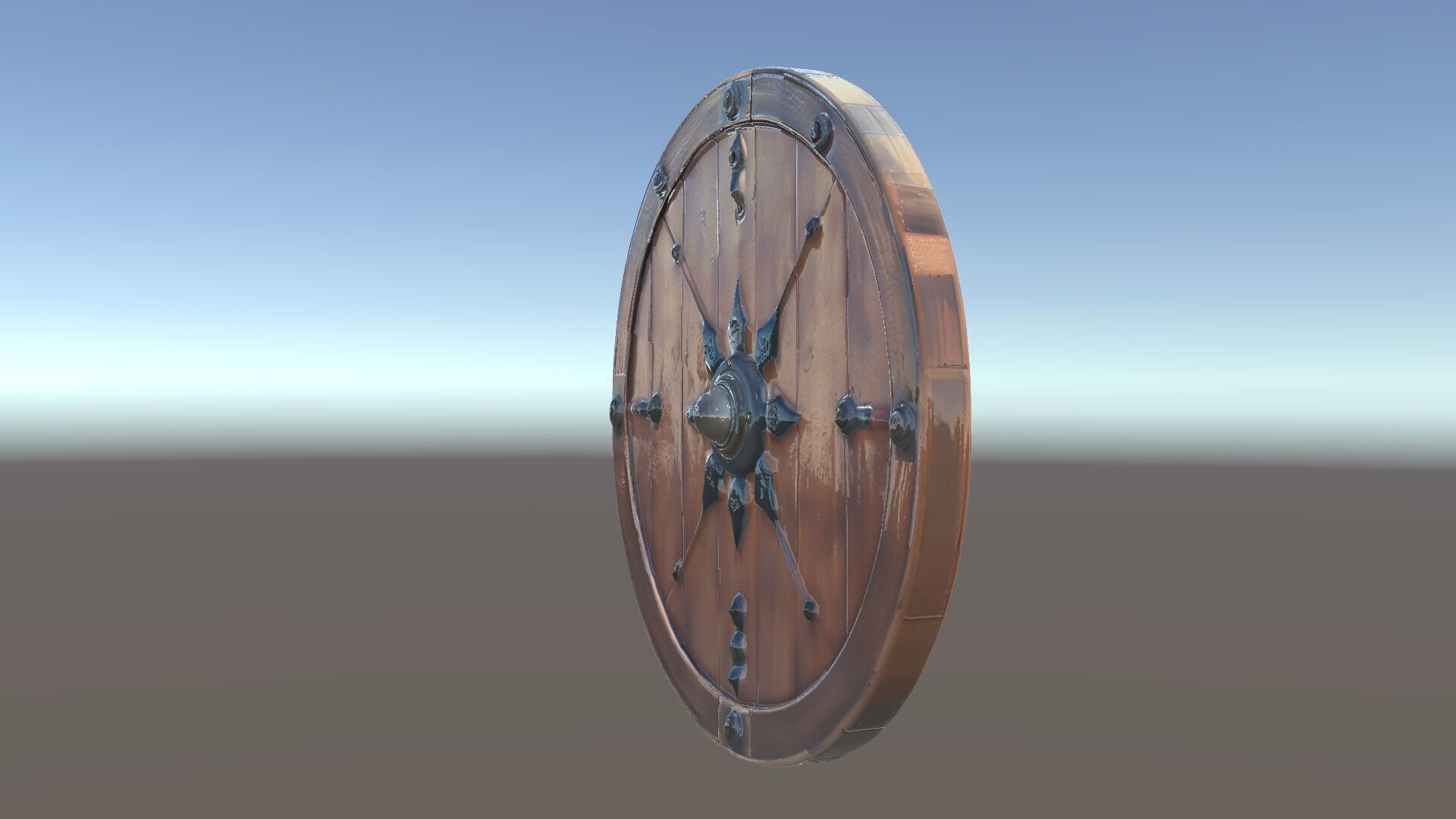 Medieval Round Shield Model Pack with Detailed Wood Texture Low-poly 3D model_5