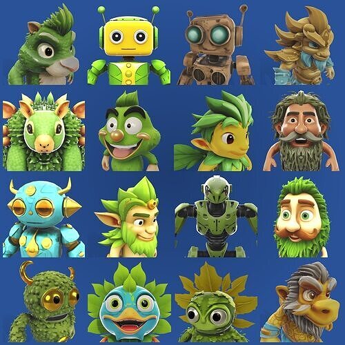 Enchanted Worlds Collection - Nature and Tech Fusion Characters 3D print model