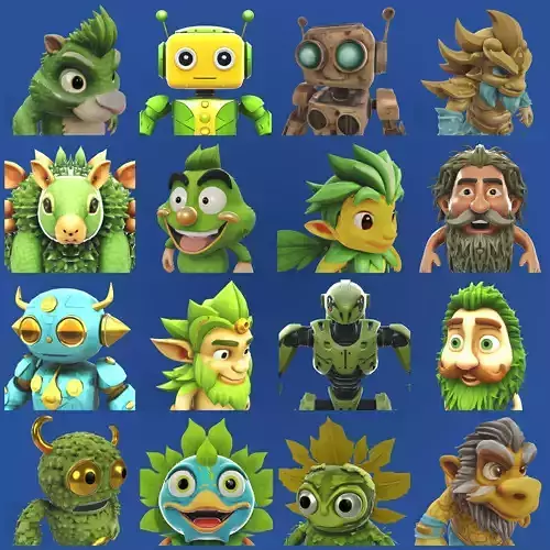Enchanted Worlds Collection - Nature and Tech Fusion Characters 3D print model