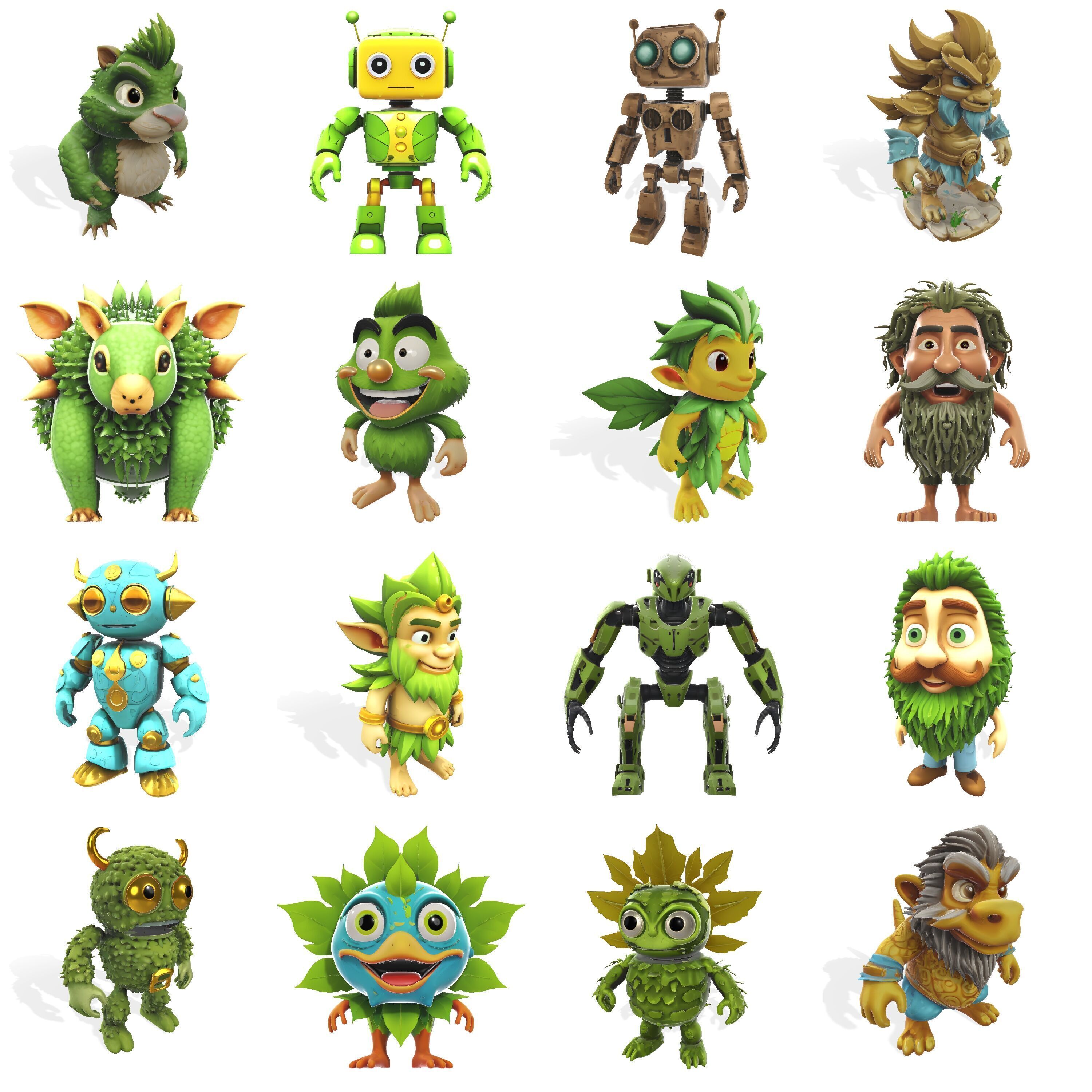 Enchanted Worlds Collection - Nature and Tech Fusion Characters 3D print model_1