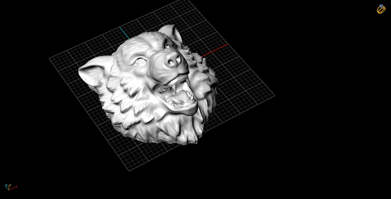 Wolf Pendant Necklace 3D model_3