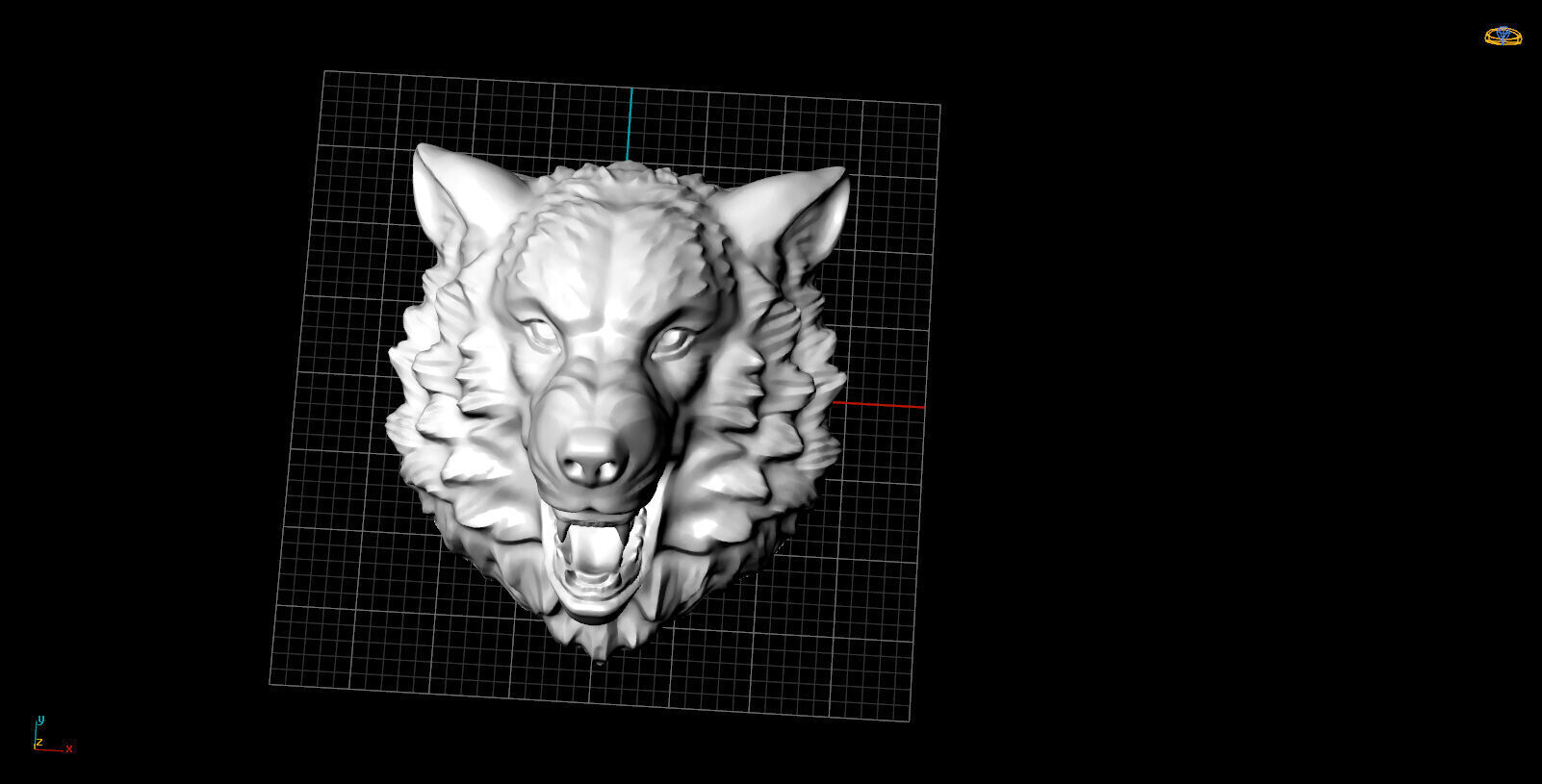 Wolf Pendant Necklace 3D model_1