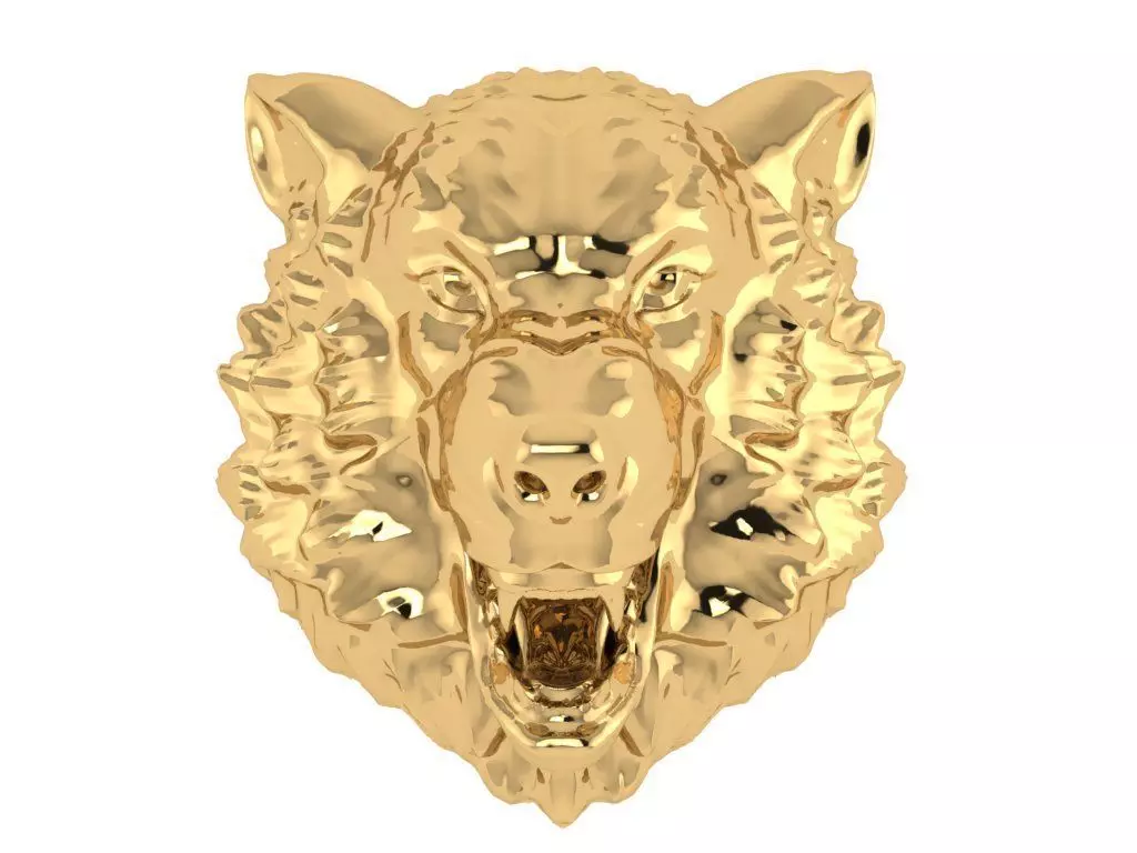 Wolf Pendant Necklace 3D model_0