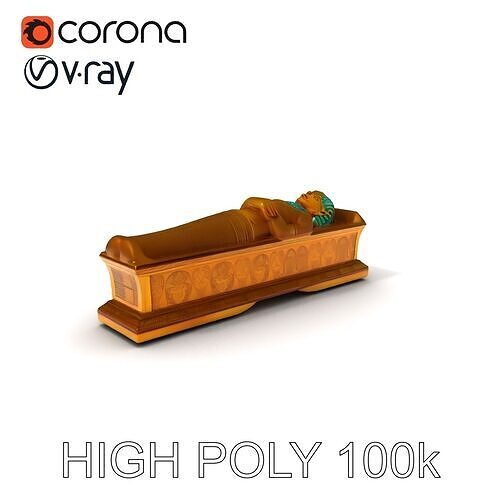 Ancient Egyptian Sarcophagus Model Pack with HighDetail Textures Low-poly 3D model