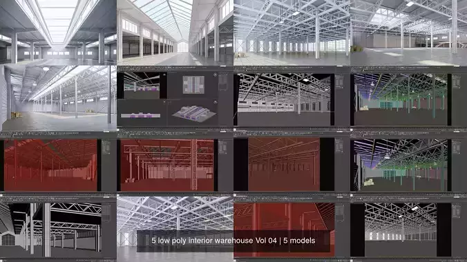5 low poly interior warehouse Vol 04