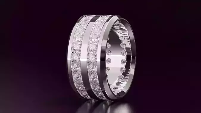  2line round cut eternity ring N03 54EU size