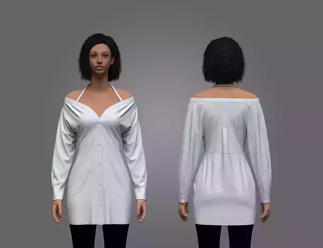 Female Off-Shoulder Trench Dress