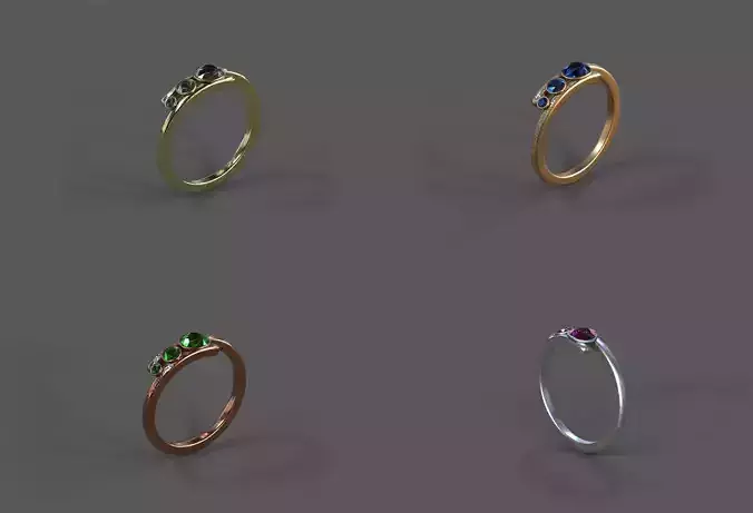 High-Quality 3D Ring Model Pack 4