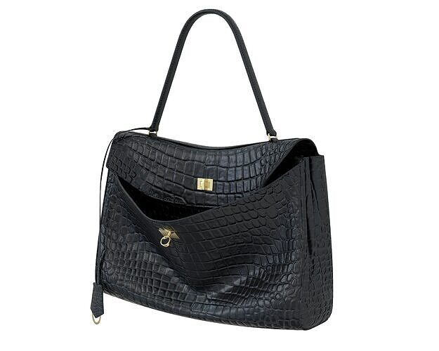 Balenciaga Rodeo Bag Crocodile Black Low-poly 3D model
