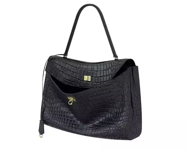 Balenciaga Rodeo Bag Crocodile Black