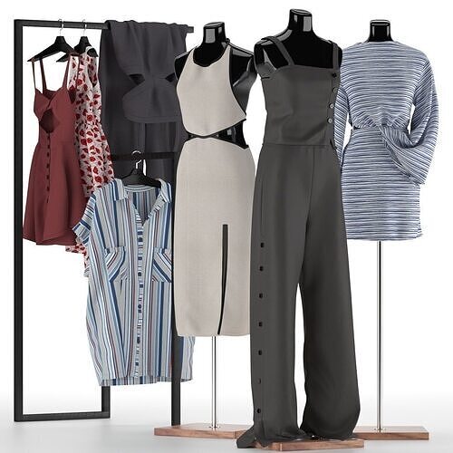Mannequin Set Vol 017 Low-poly 3D model