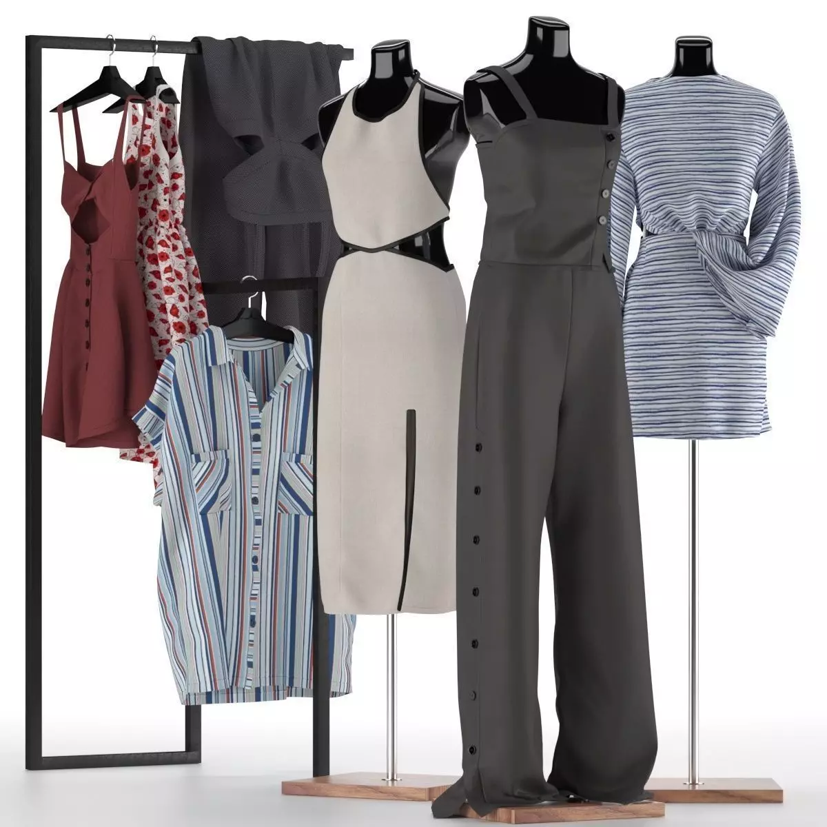 Mannequin Set Vol 017 Low-poly 3D model_0