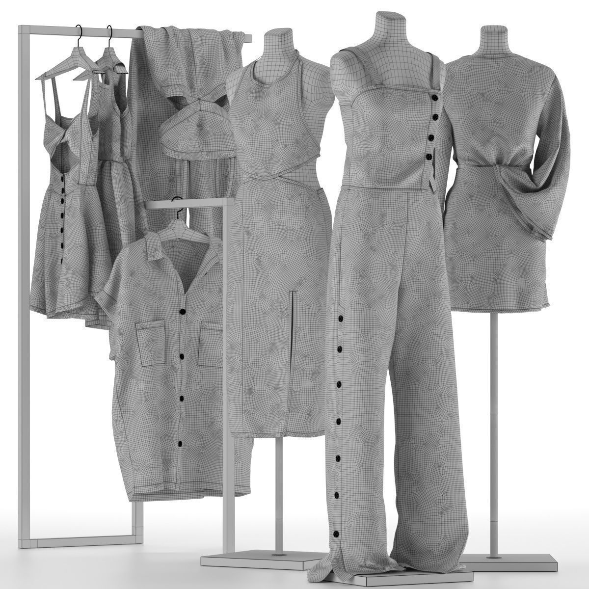 Mannequin Set Vol 017 Low-poly 3D model_5