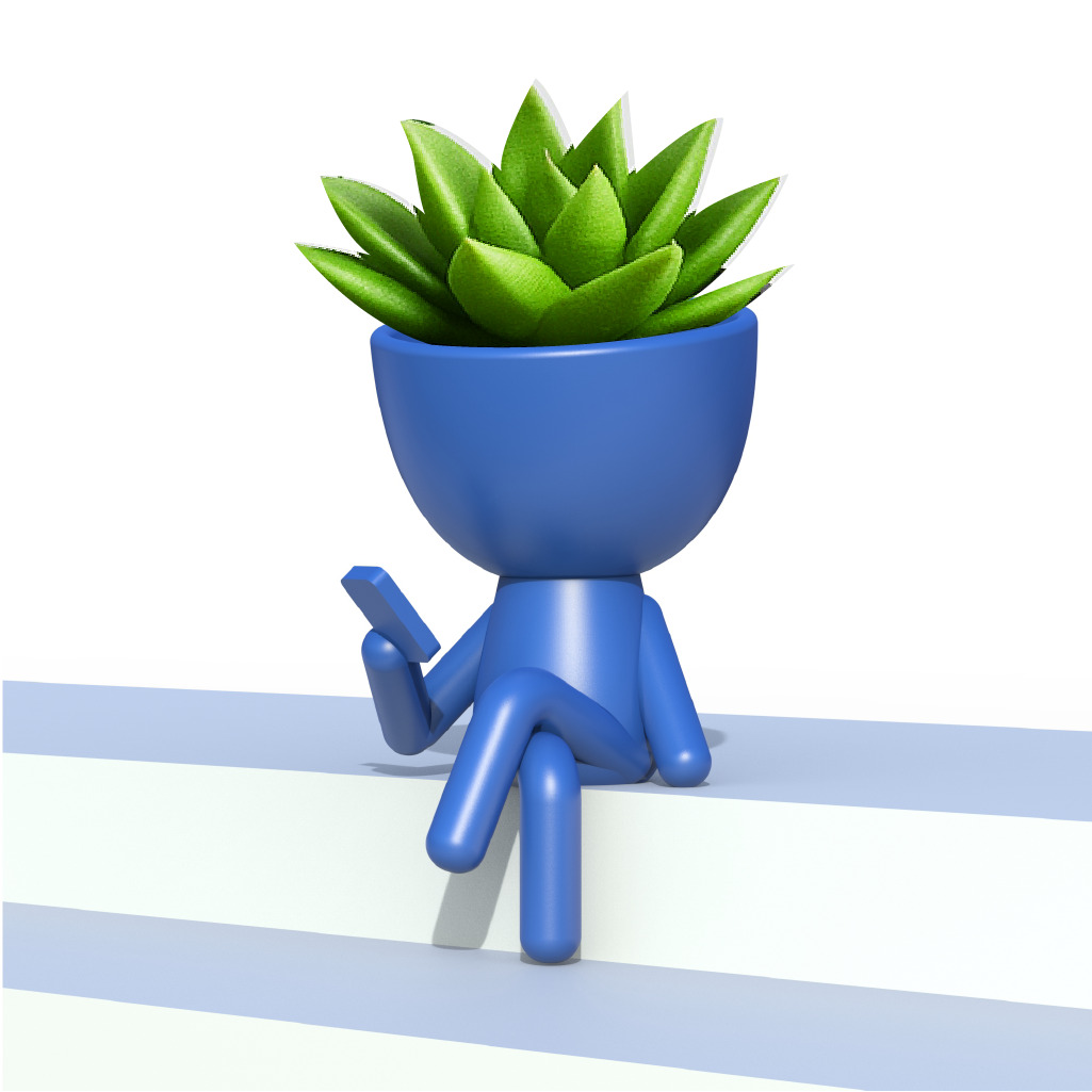 Human Planter Set Plant Buddy Pot Robert Planter 3D print model_5