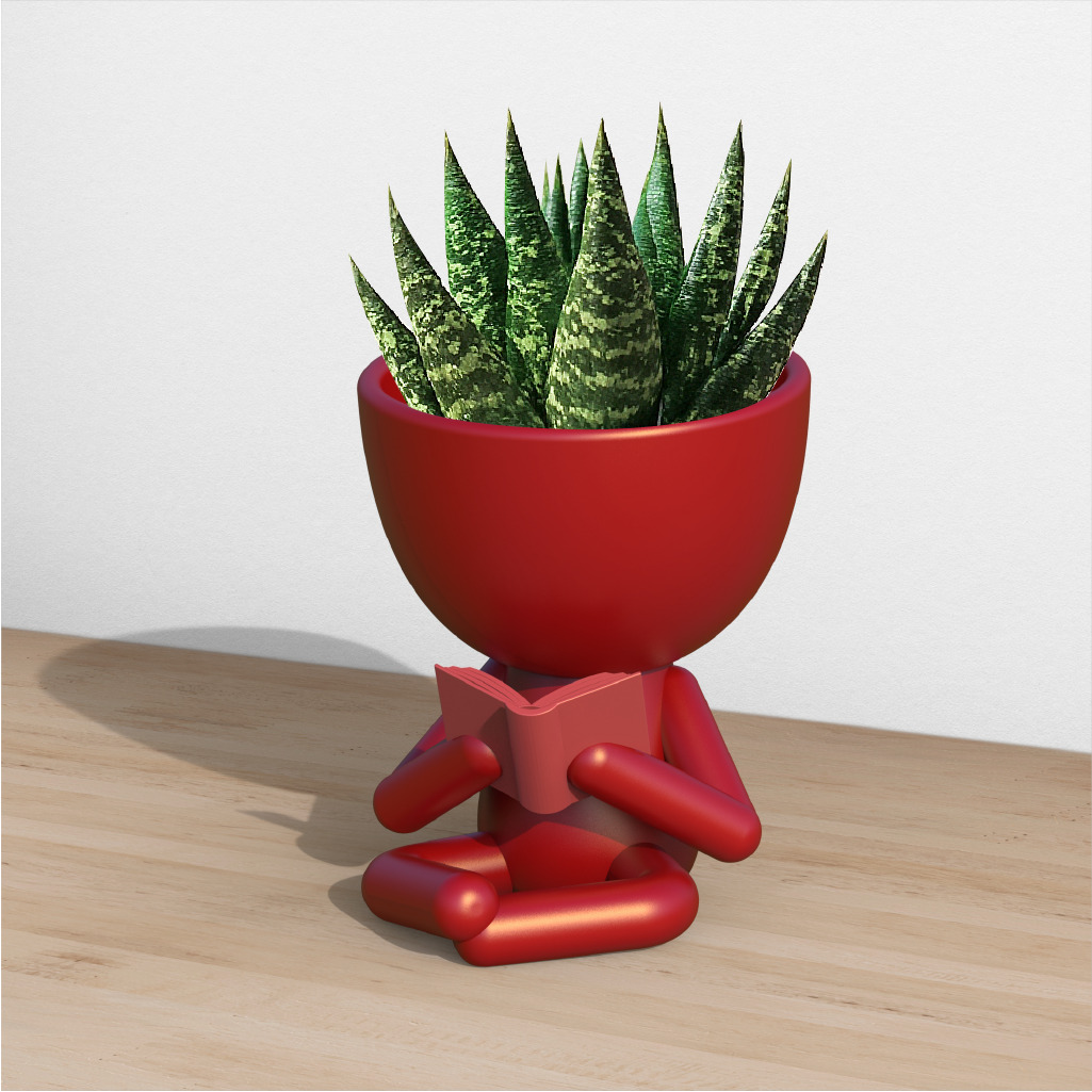 Human Planter Set Plant Buddy Pot Robert Planter 3D print model_3