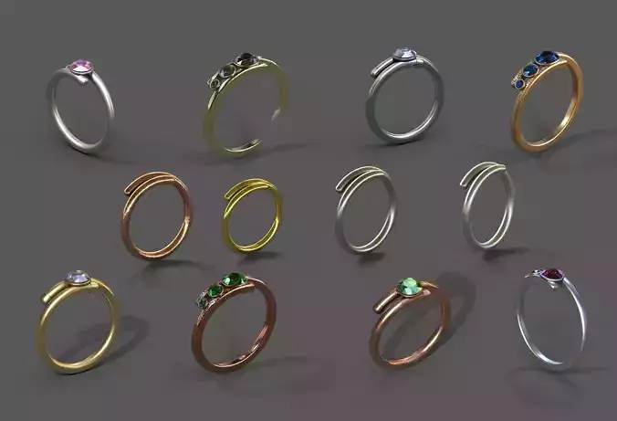 High-Quality 3D Ring Model Pack 12