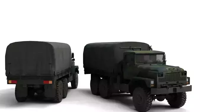 1982 Am General M939 3 Rigged Military Truck 3D Model 
