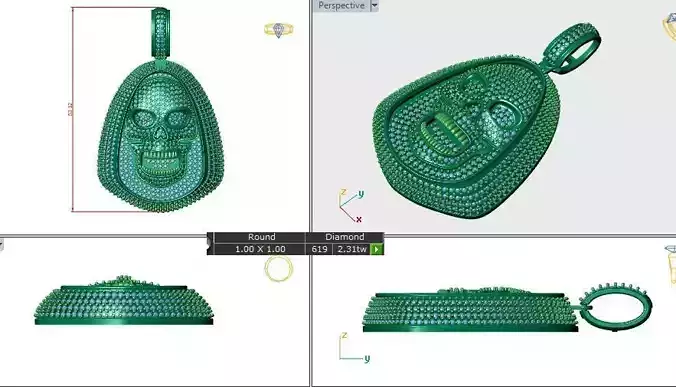 Skeleton Face Pendant