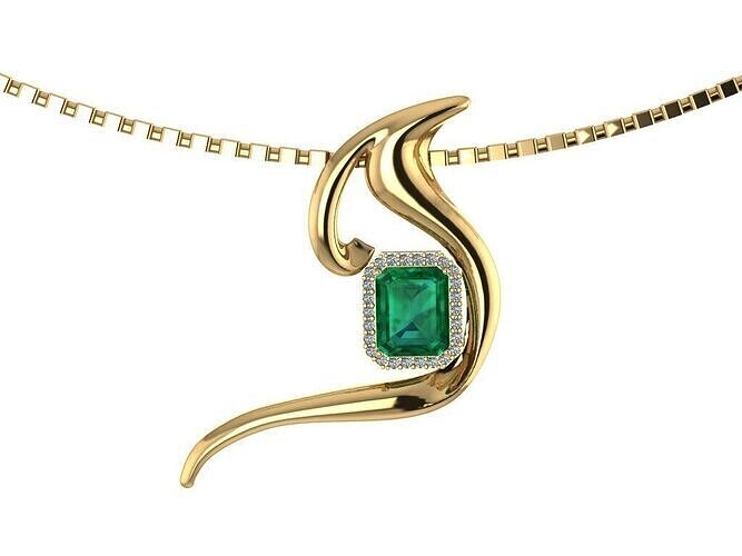 Emerald pendant 3D print model