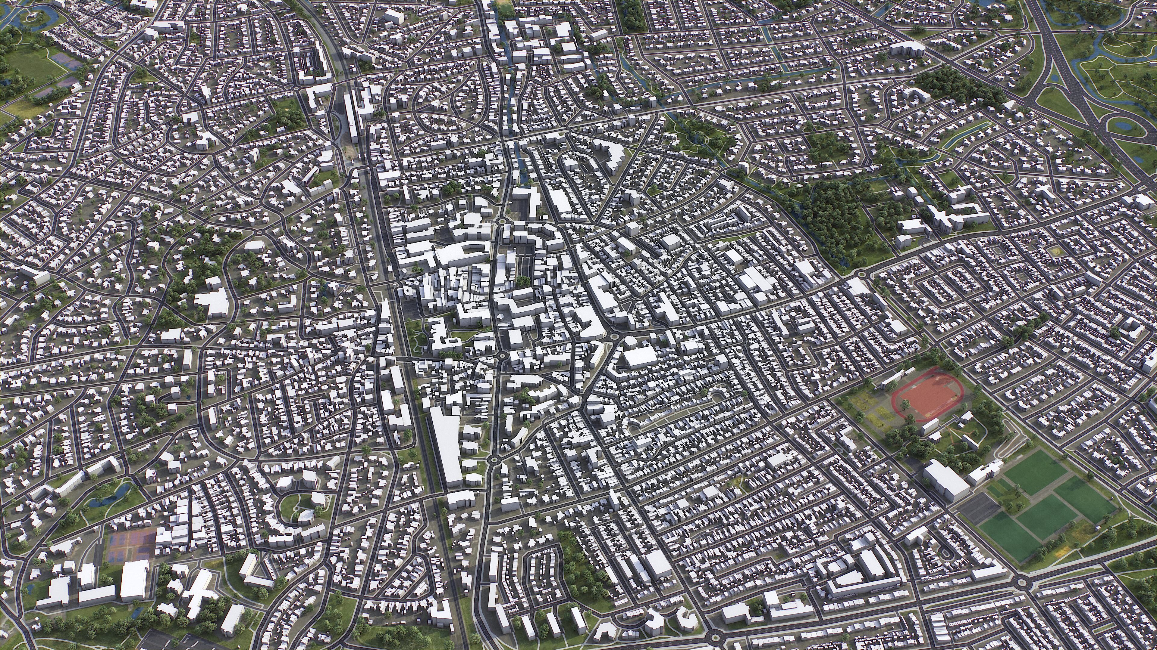 Bussum - 3D City Model Low-poly 3D model_1