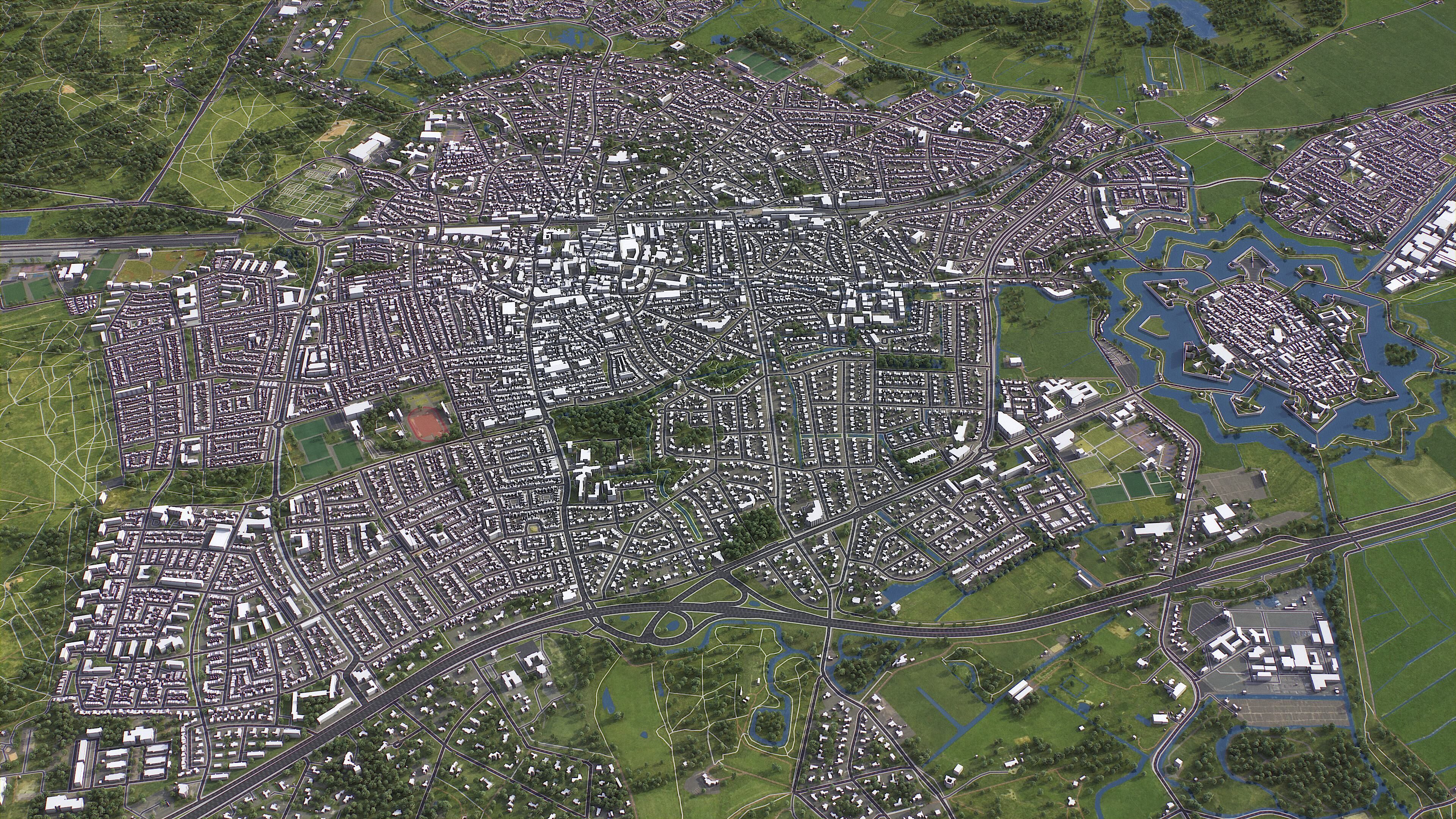 Bussum - 3D City Model Low-poly 3D model_4
