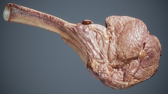 36 Meat and Chicken Raw and Cooked Low-poly 3D model 2