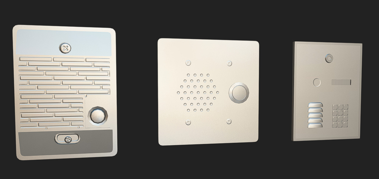 Door Intercom Pack 02 Low-poly 3D model_6