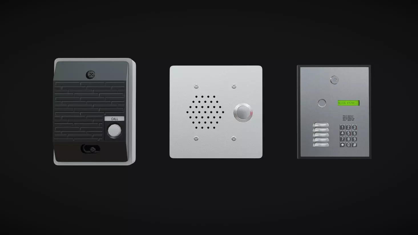 Door Intercom Pack 02 Low-poly 3D model_0