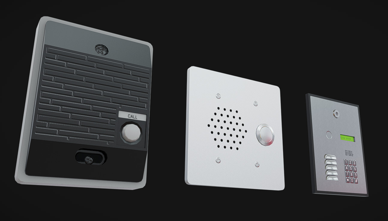 Door Intercom Pack 02 Low-poly 3D model_1