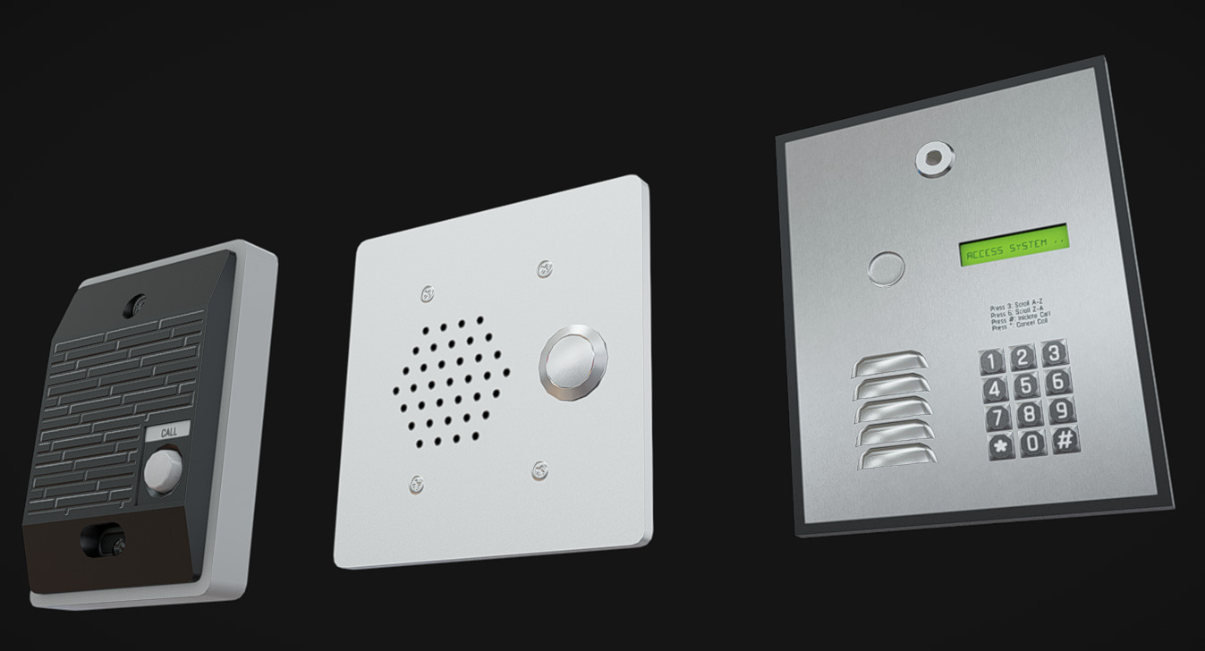 Door Intercom Pack 02 Low-poly 3D model_2